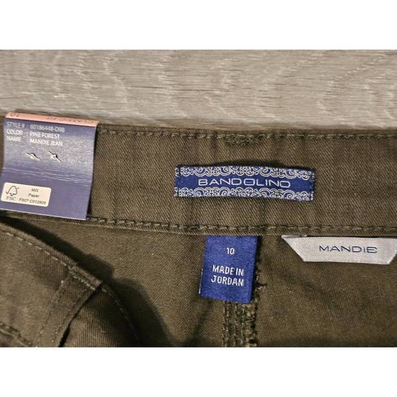 NWT $48 Bandolino MANDIE Womens Size 10 Classic Fit Straight Leg Jeans Dk Green - Picture 4 of 7